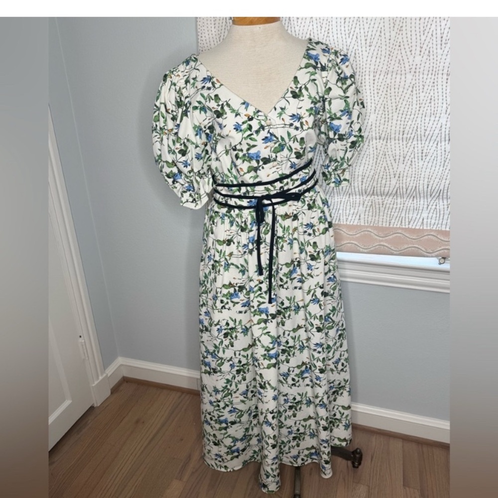 Antonio Melani x Jennifer Sumko Dress Floral Puffed Sleeve Maxi Dress Size 16
